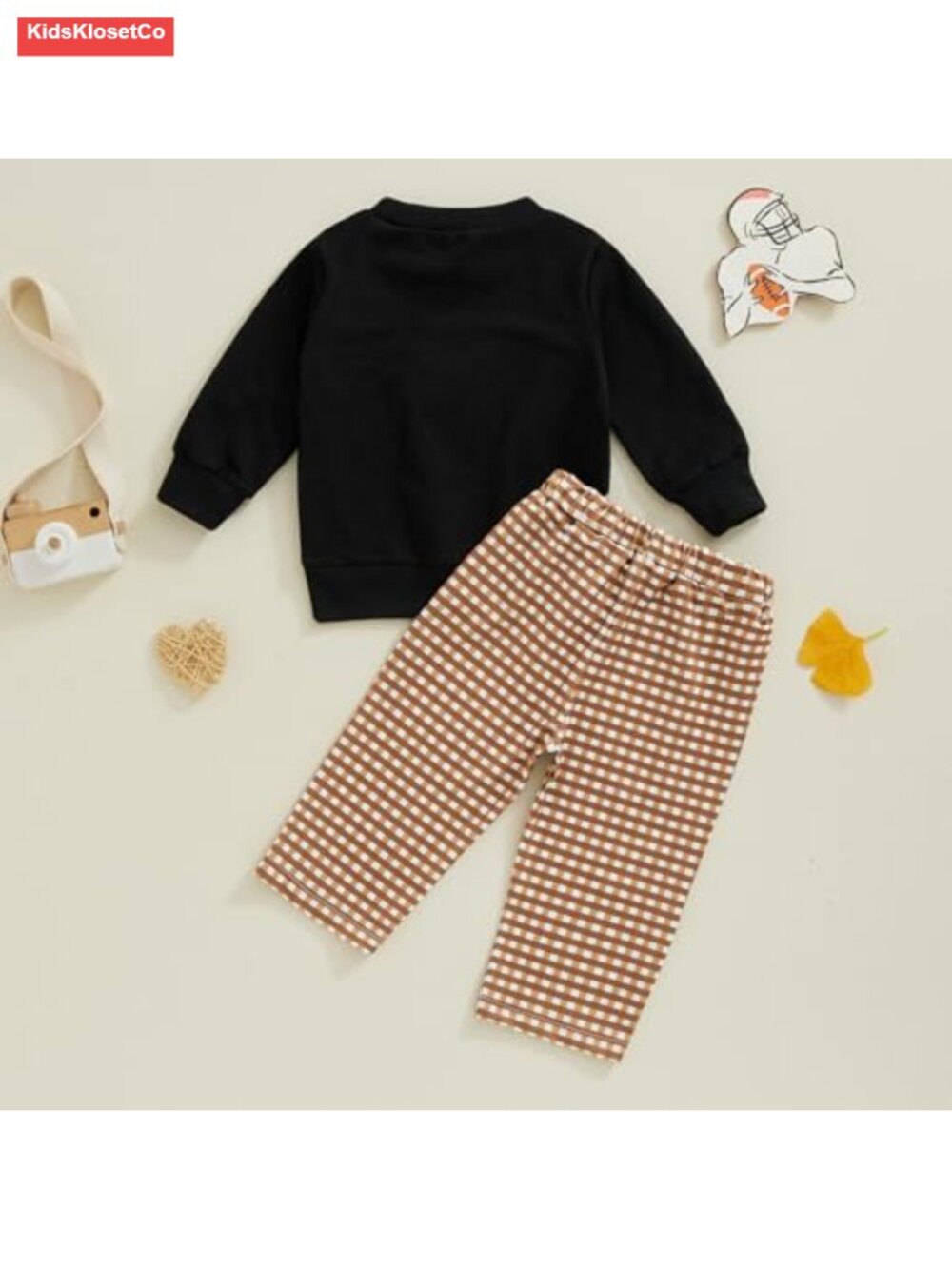 Toddler Boy Football Outfit 2pc Sweatshirt Jogger Set Fall Sport - Picture 2 of 6